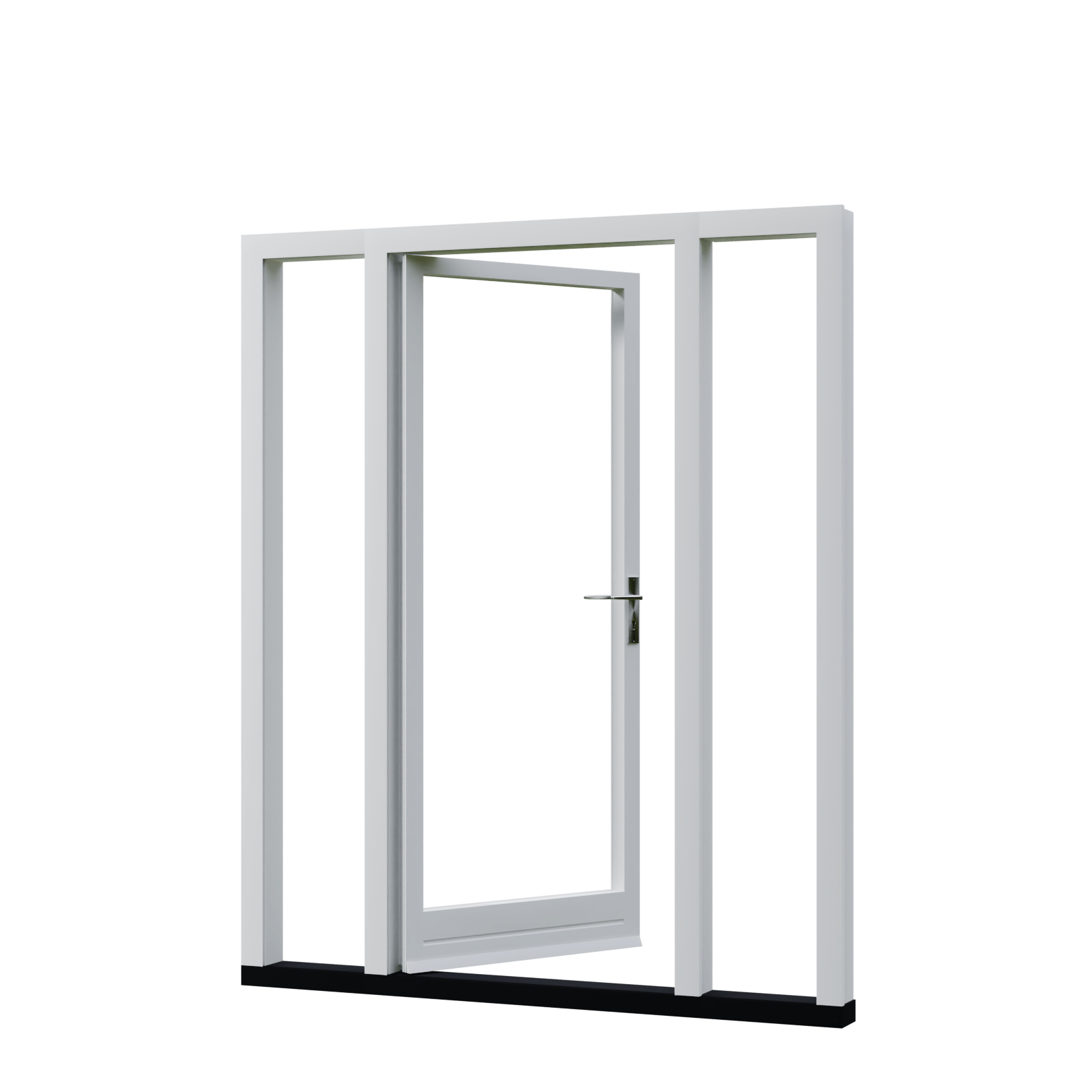 Houten balkondeur met zijlichten binnendraaiend voor extra daglicht